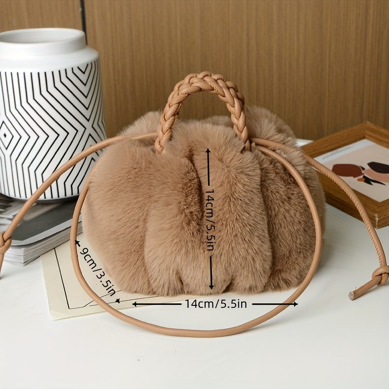 Fashionable solid color plush bag