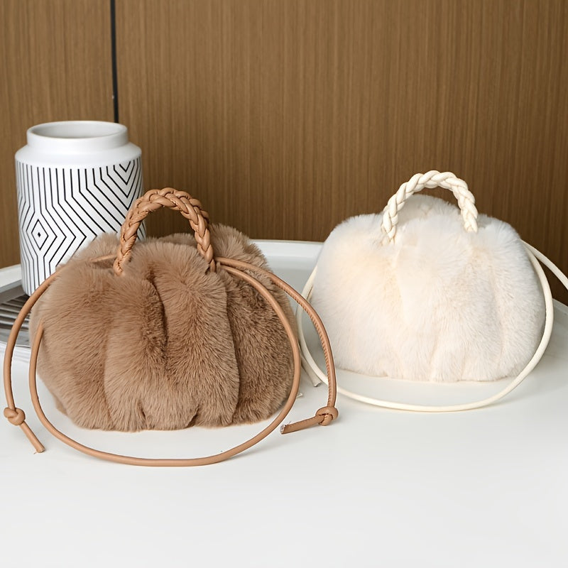 Fashionable solid color plush bag