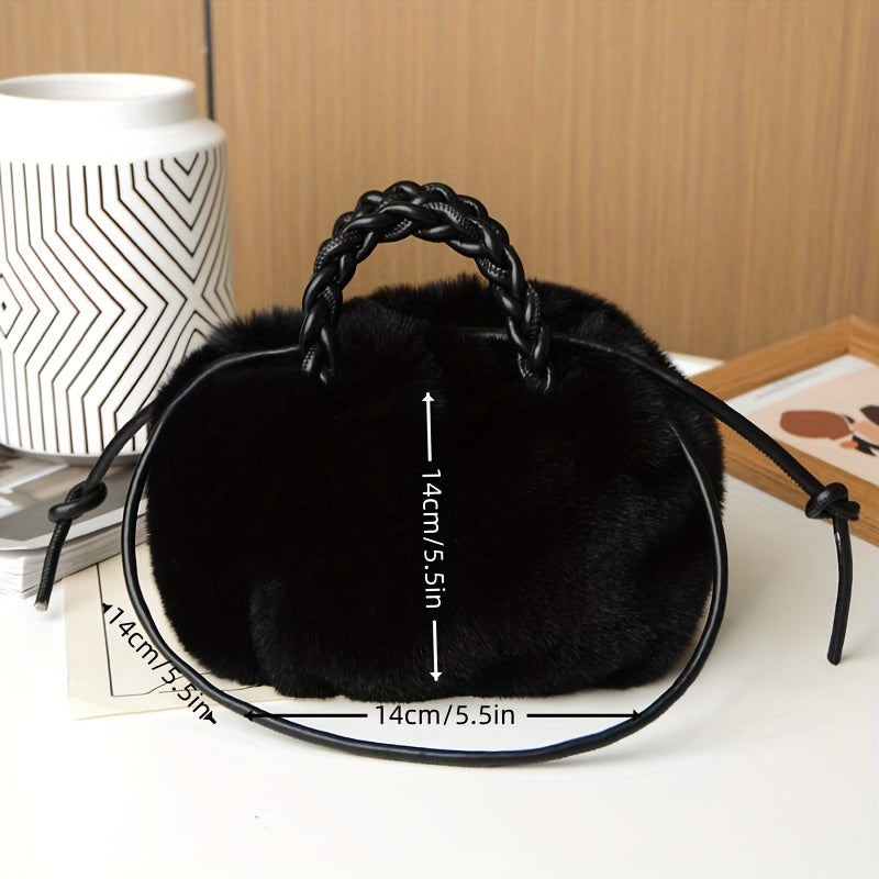 Fashionable solid color plush bag