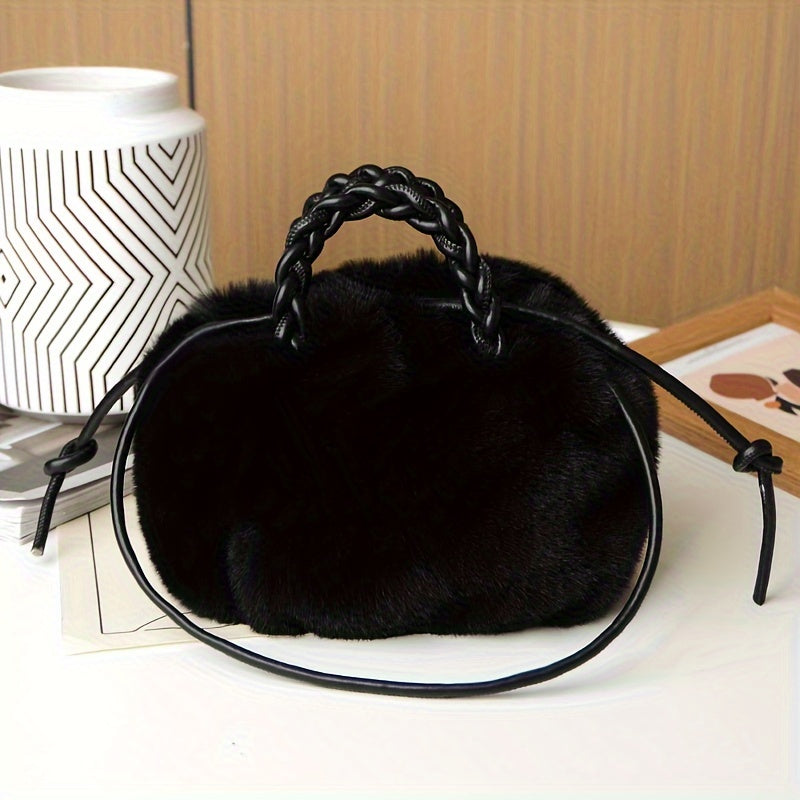 Fashionable solid color plush bag