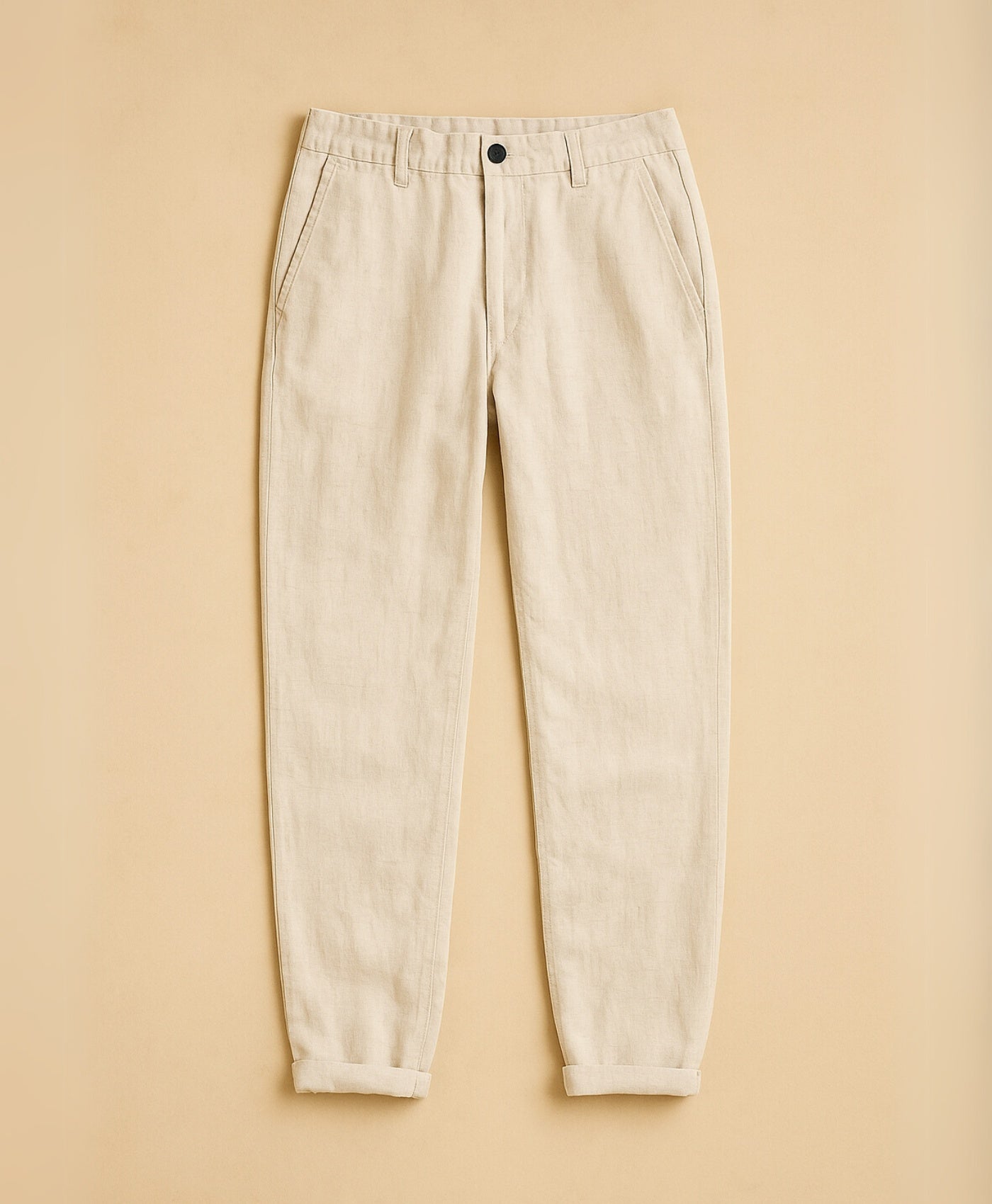 Licht Beige Tropez Linnen Broek