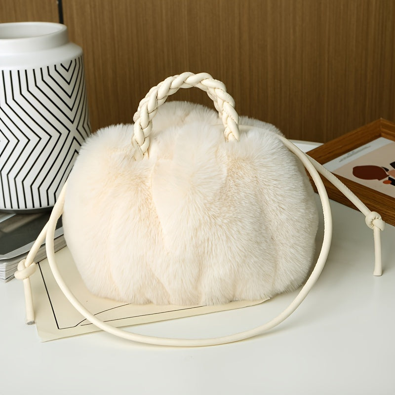 Fashionable solid color plush bag