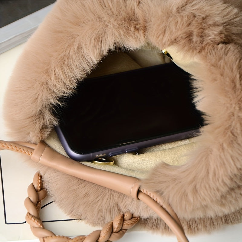 Fashionable solid color plush bag